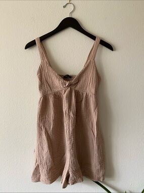 Final Touch Soft Tan Gauze Romper